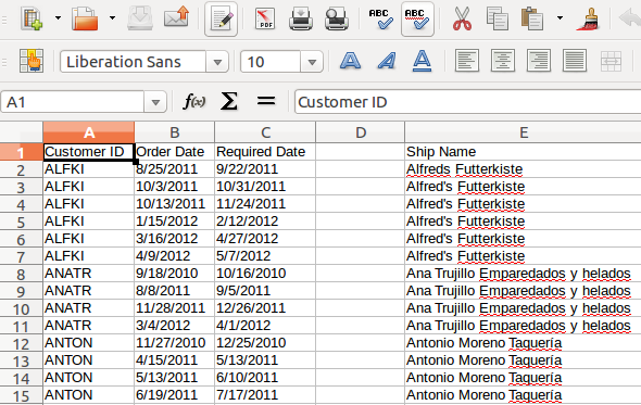 Export with a blank column