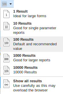 Results Per Page Button
