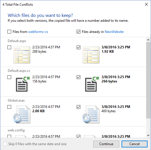 misc files conflict