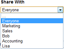 SharedWithValues dropdown