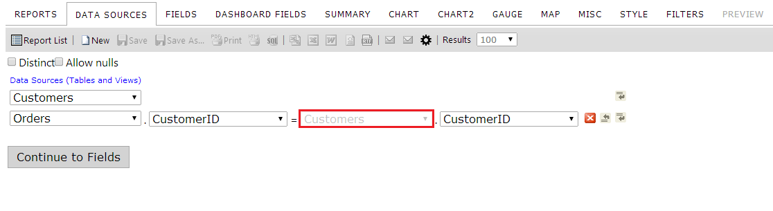 The Foreign Table Dropdown Menu