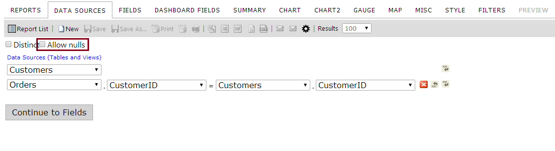 Allow nulls advanced