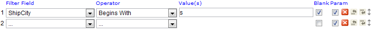Blank and Param Checkboxes